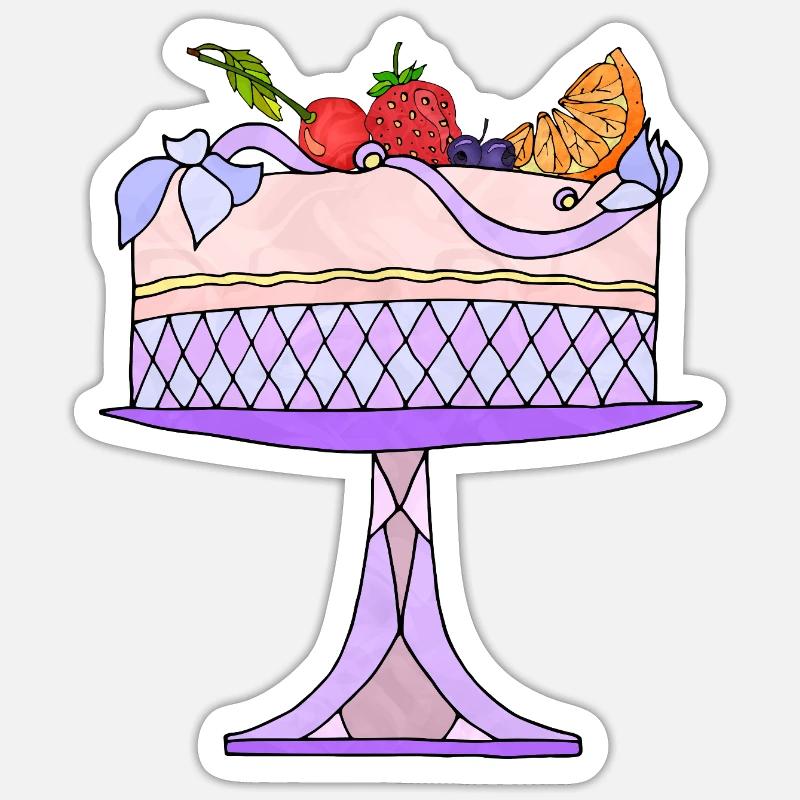 Cake - Sticker size S (10 x 10 cm) - white matte