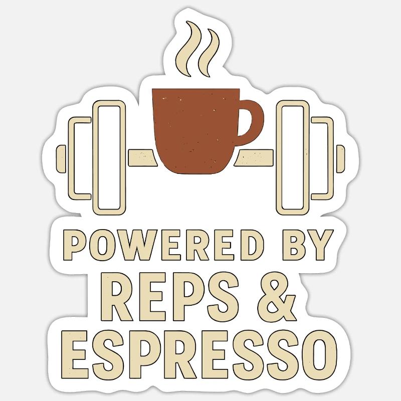 Propulsé par Reps & Espresso Sticker taille S (10 x 10 cm)