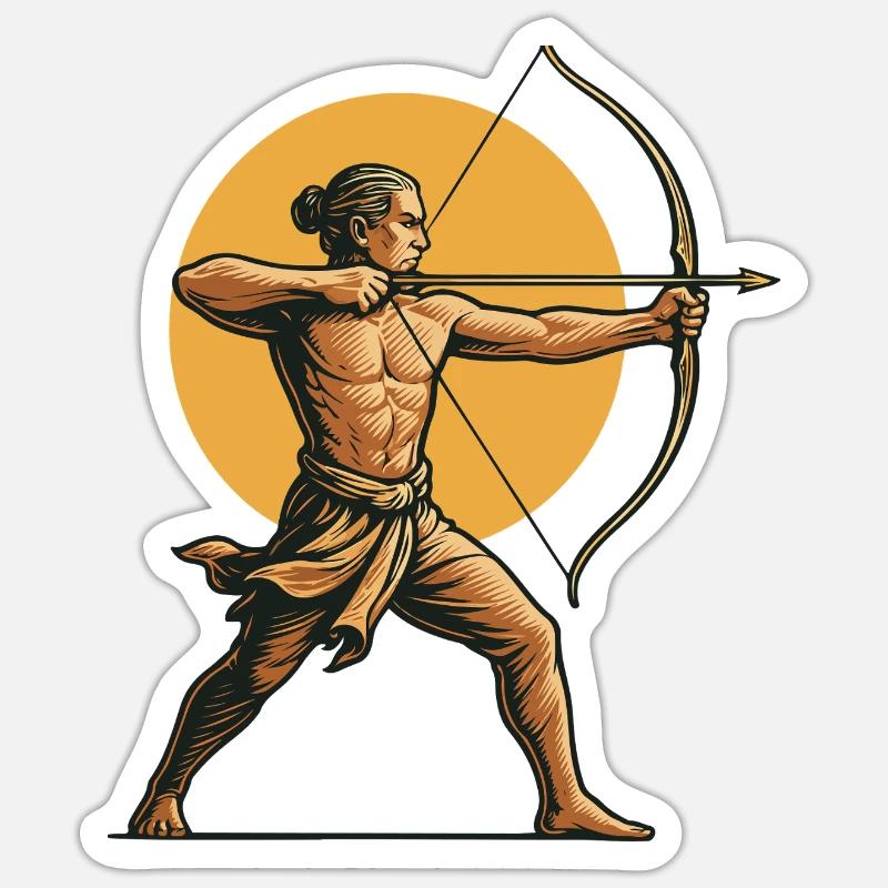 Archer Aim Archery Bow Target Retro Design Sticker size S (10 x 10 cm)
