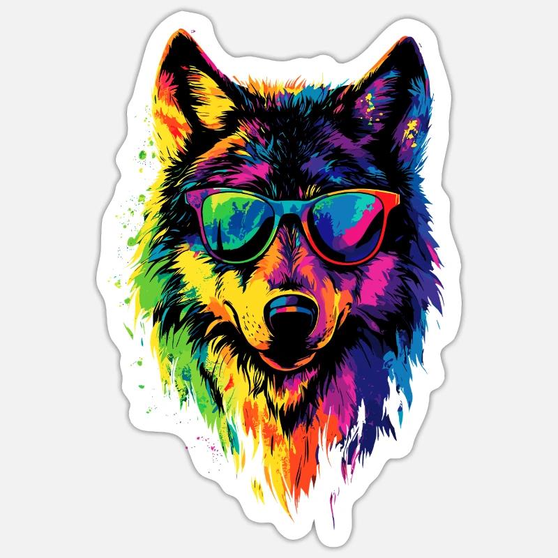 Wolf Love Wolves Wolf Pack Wolfhound Wild Wolf Sticker taille S (10 x 10 cm)