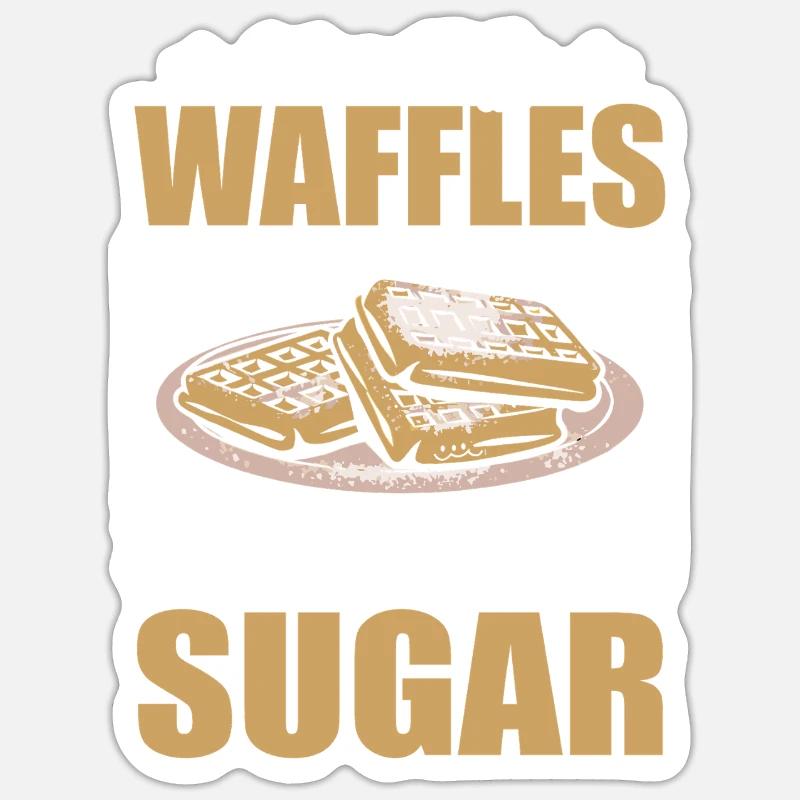 Gaufres moelleuses Gaufres belges Restauration rapide - Sticker taille S (10 x 10 cm) - blanc mat