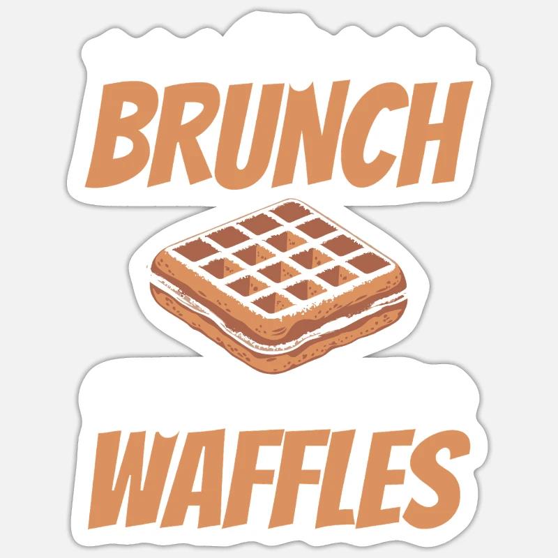 Breakfast Waffles Waffle Gift Bakery - Sticker size S (10 x 10 cm) - white matte