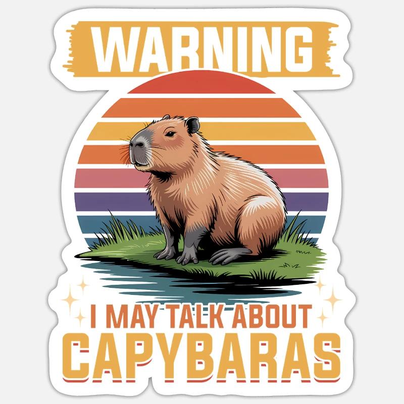 Sjov Capybara - Sticker størrelse S (10 x 10 cm) - mat hvid