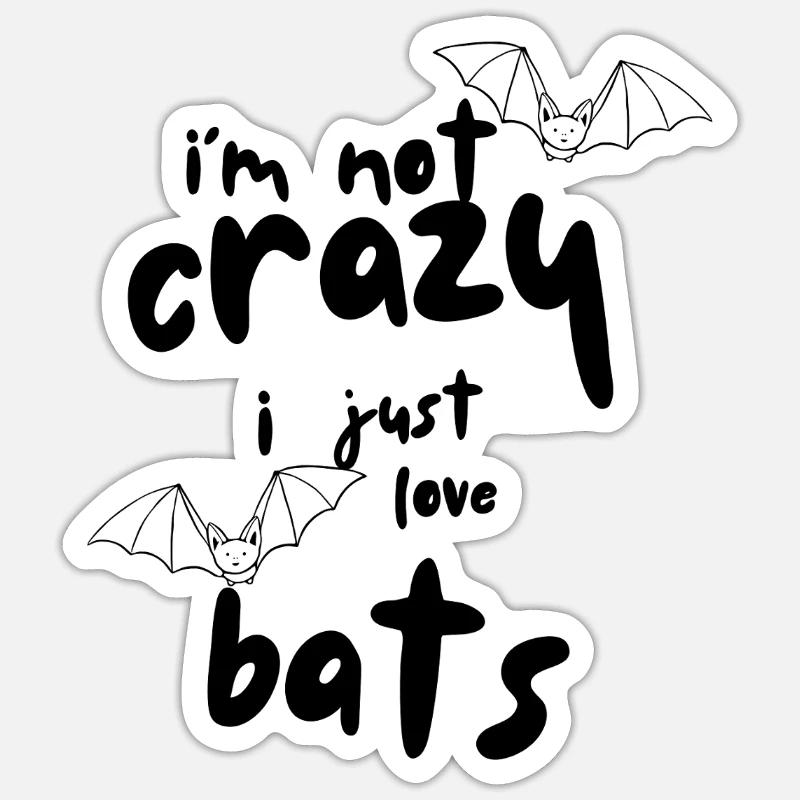 bats - Sticker taille S (10 x 10 cm) - blanc mat