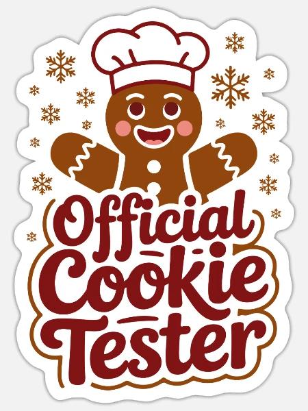 Weihnachtstest-Design für Plätzchenliebhaber - Sticker Größe S (10 x 10 cm) - Mattweiß
