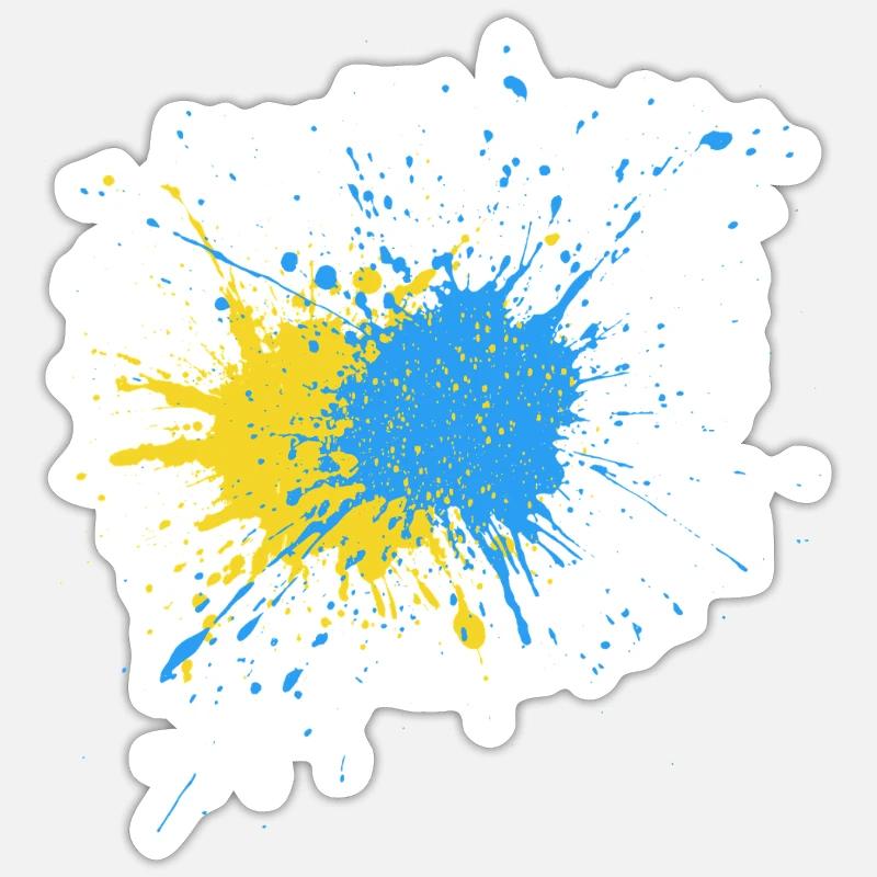 Conception créative de frappe de couleur Sticker taille S (10 x 10 cm)