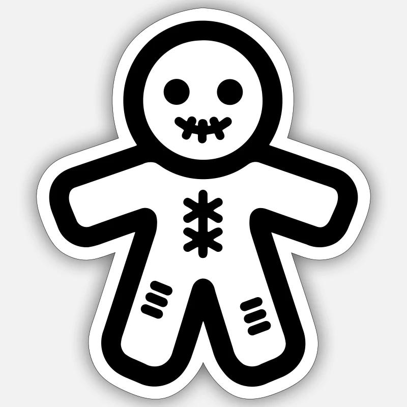 Voodoo Doll - Sticker size S (10 x 10 cm) - white matte