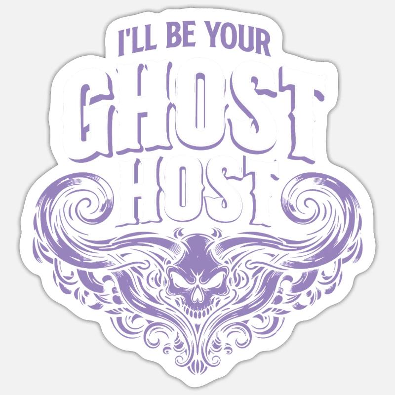 I'll Be Your Ghost Host — Spooky Host Einladung - Sticker Größe S (10 x 10 cm) - Mattweiß