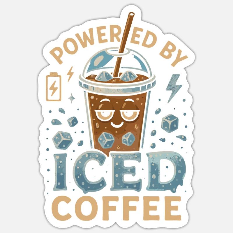 Powered by Eiskaffee Sticker Größe S (10 x 10 cm)