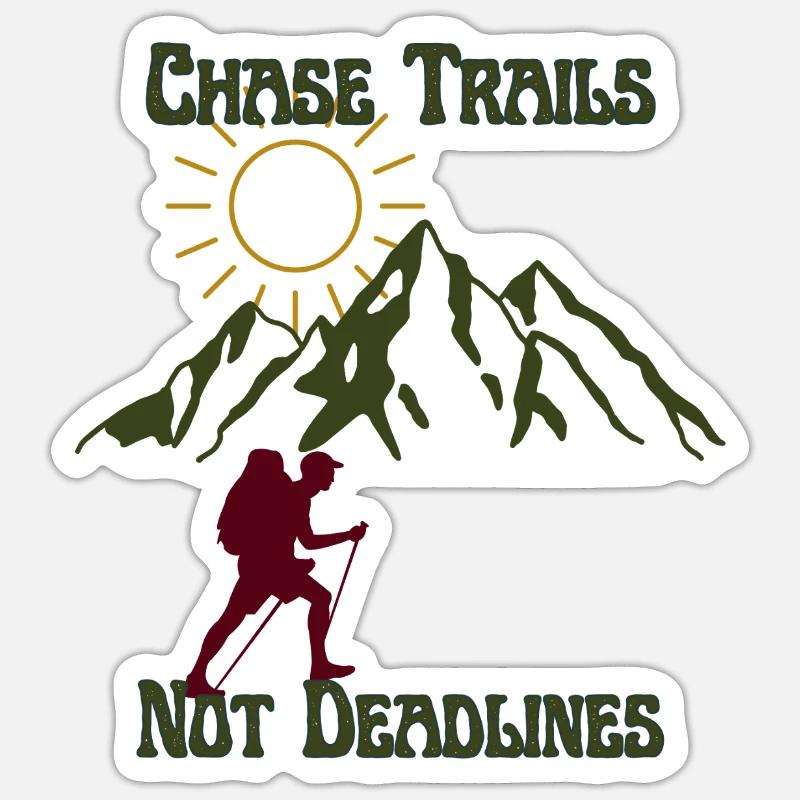 Chase Trails Not Deadlines - Sticker taille S (10 x 10 cm) - blanc mat