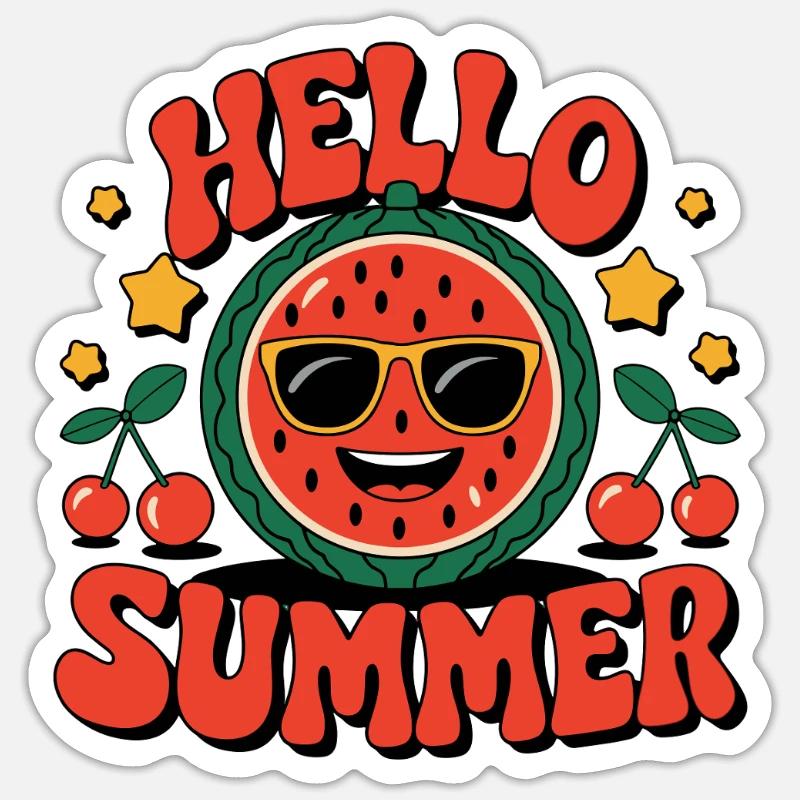 Plaisirs de l’été avec - Sticker taille S (10 x 10 cm) - blanc mat