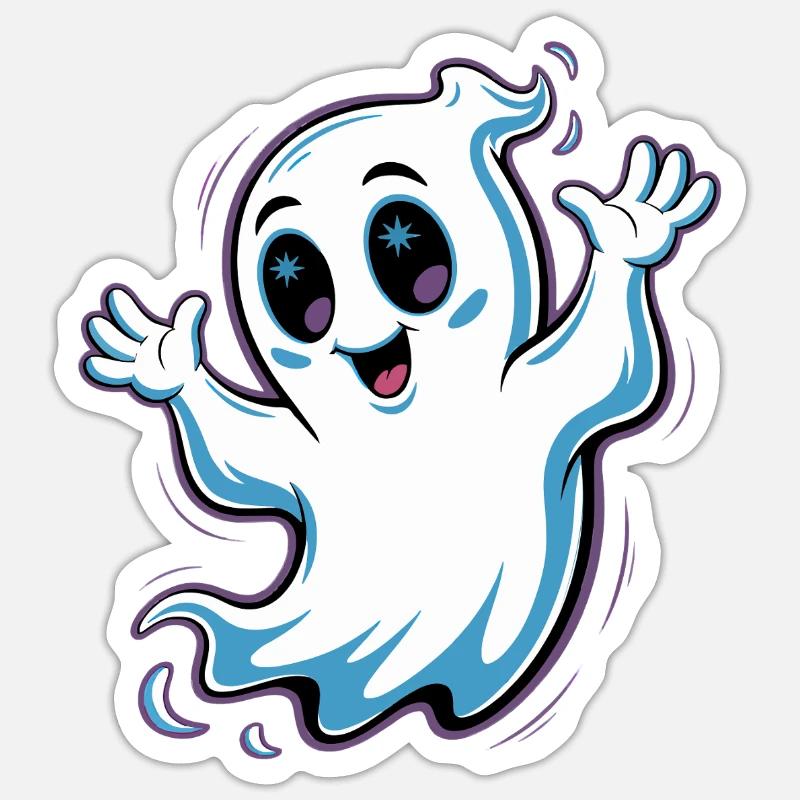 Design effrayant d’Halloween - Sticker taille S (10 x 10 cm) - blanc mat