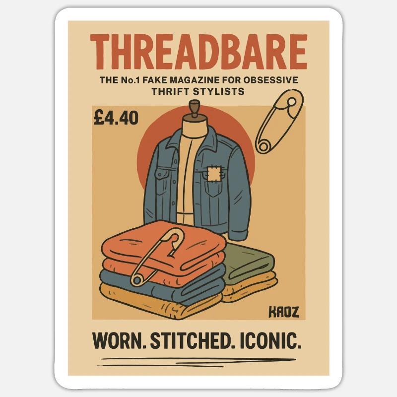 Gebraucht Genäht Ikonisch - Sticker Größe S (10 x 10 cm) - Mattweiß