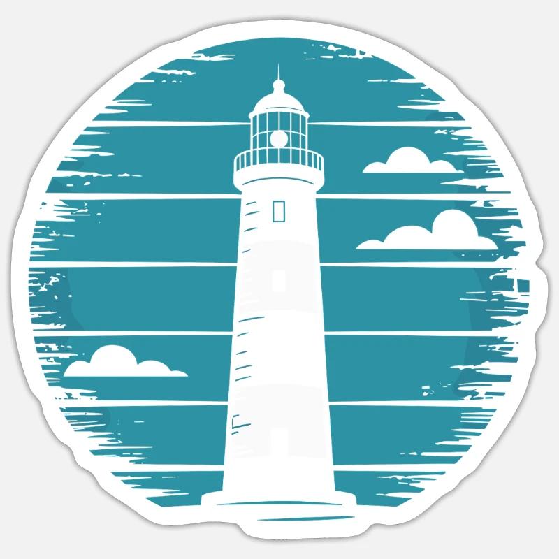 phare - Sticker taille S (10 x 10 cm) - blanc mat