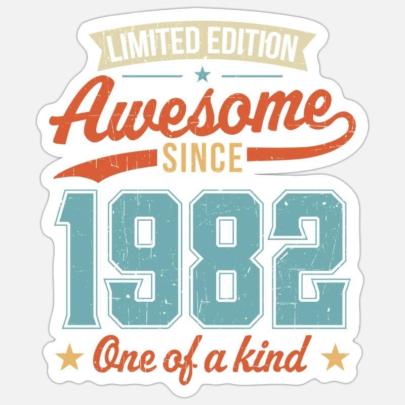 Awesome Since 1982 - Sticker size S (10 x 10 cm) - white matte