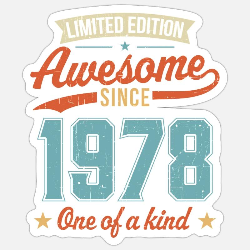 Awesome Since 1978 - Sticker size S (10 x 10 cm) - white matte