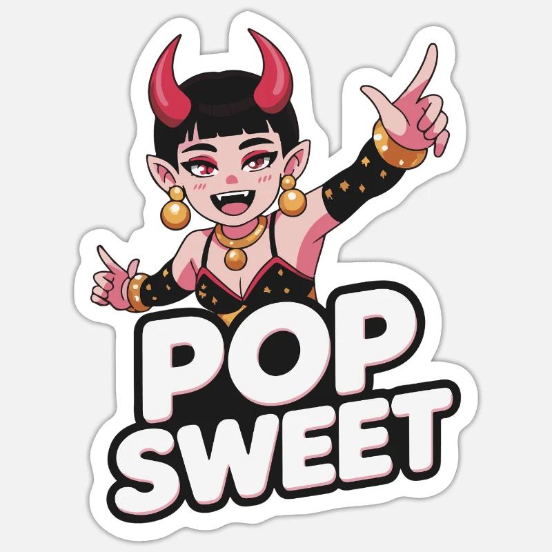 Pop Sweet Devilette - Sticker taille S (10 x 10 cm) - blanc mat