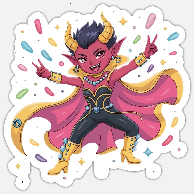 Disco Dämon Diva Sticker Größe S (10 x 10 cm)
