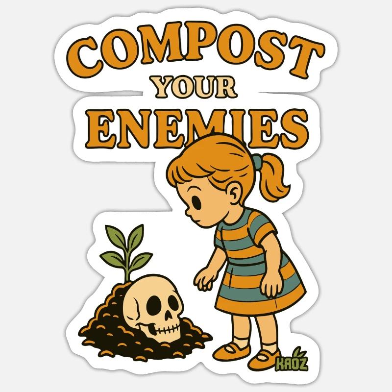Compostez vos ennemis Sticker taille S (10 x 10 cm)