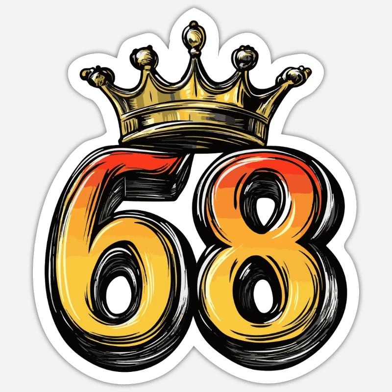 68 Number Krone - Sticker size S (10 x 10 cm) - white matte