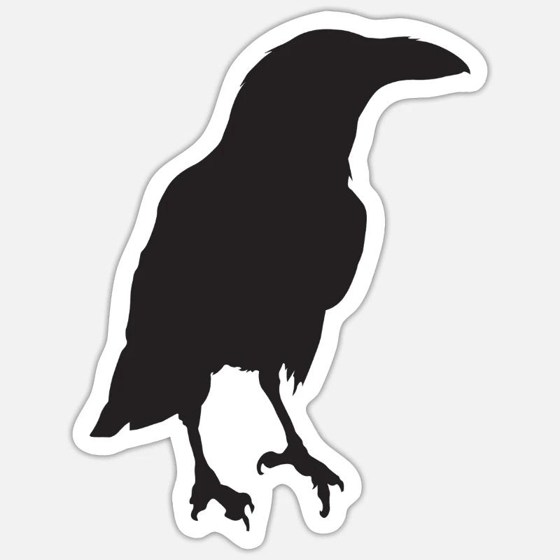 Crow IV - Sticker taille S (10 x 10 cm) - blanc mat