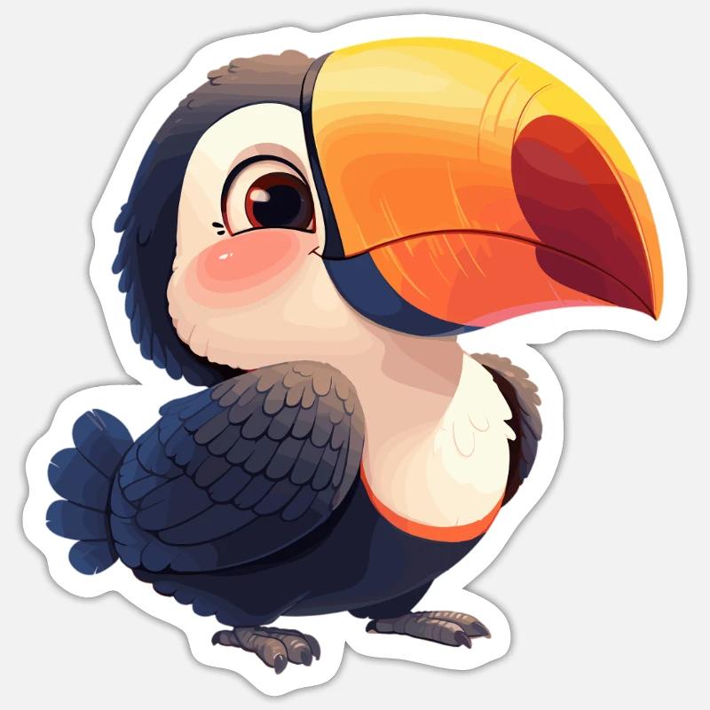 Toucans Toucan - Sticker taille S (10 x 10 cm) - blanc mat