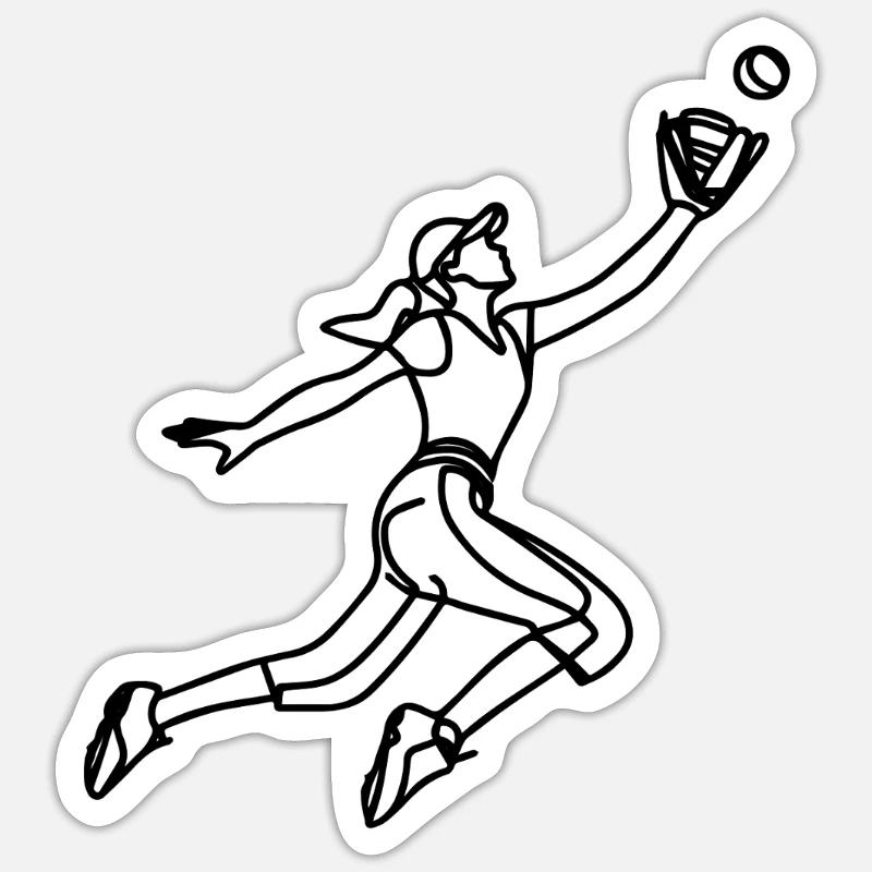 Baseball player - Sticker size S (10 x 10 cm) - white matte