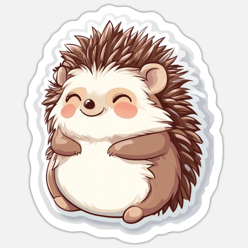 Igel - Sticker Größe S (10 x 10 cm) - Mattweiß