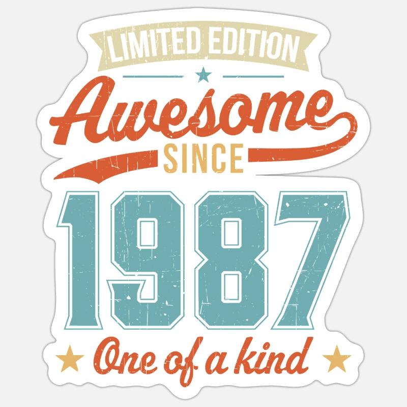 Awesome Since 1987 - Sticker size S (10 x 10 cm) - white matte
