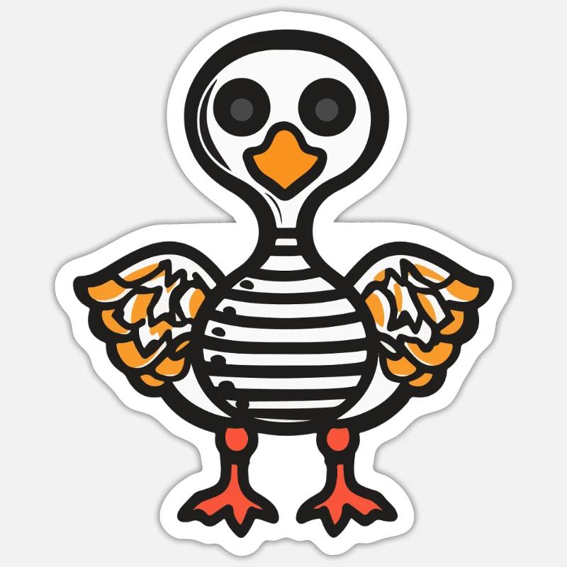 Goose Halloween Comic Funny - Sticker size S (10 x 10 cm) - white matte