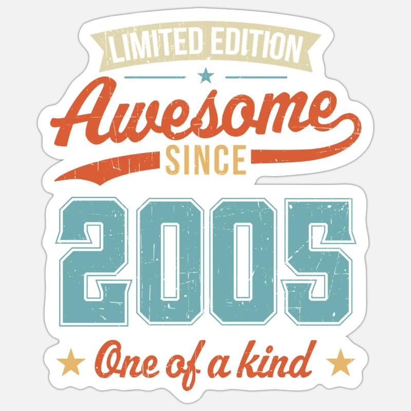 Awesome seit 2005 - Sticker Größe S (10 x 10 cm) - Mattweiß