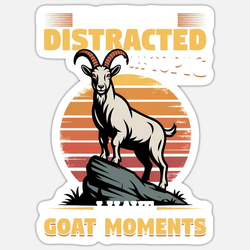Drôle d’animal de la ferme chèvre - Sticker taille S (10 x 10 cm) - blanc mat