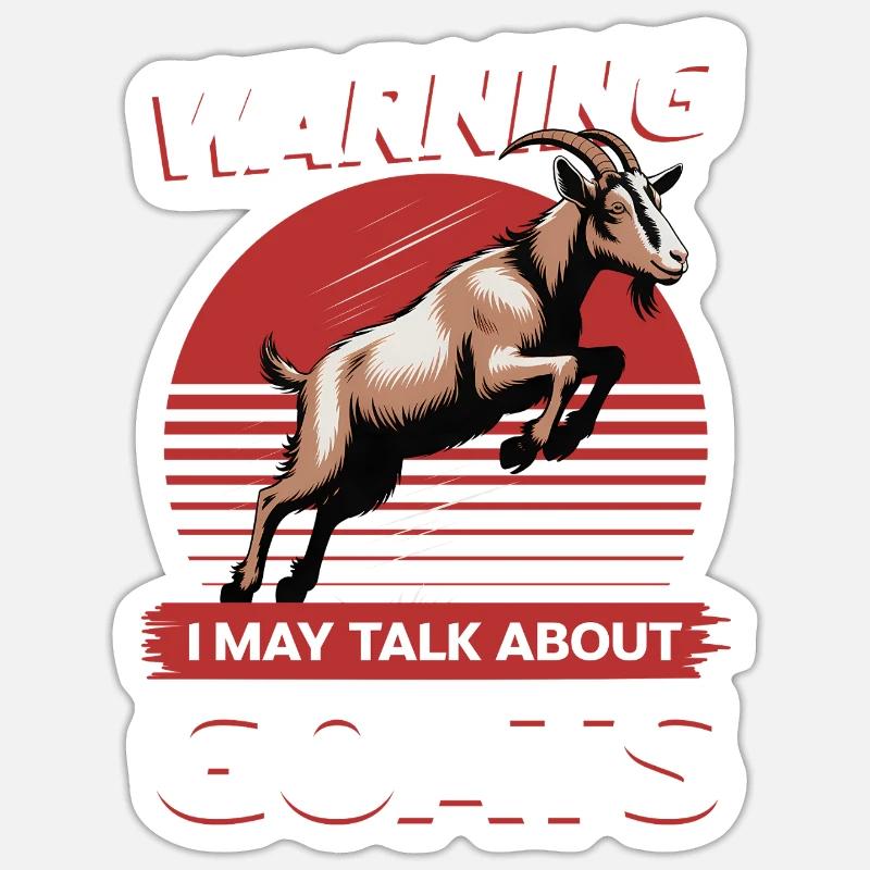 Drôle d’animal de la ferme chèvre Sticker taille S (10 x 10 cm)