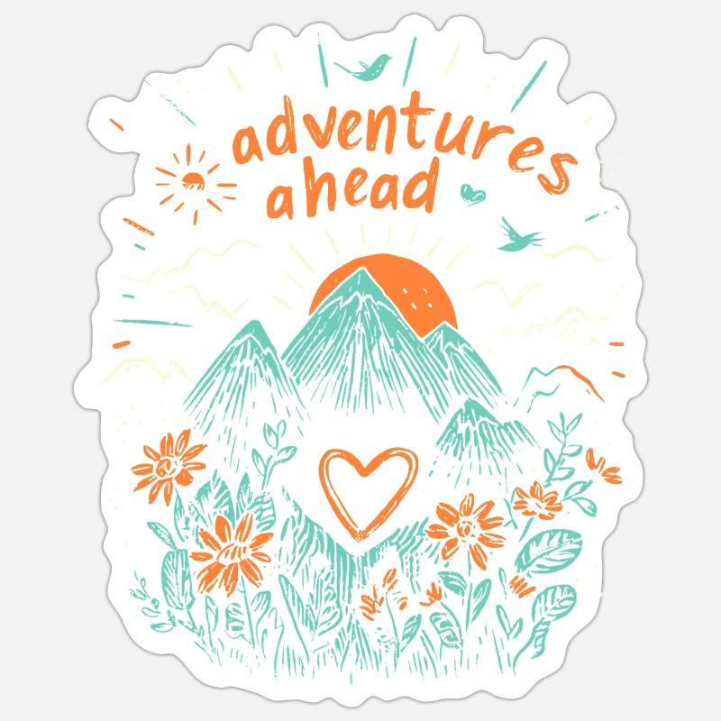 Des aventures à venir - Sticker taille S (10 x 10 cm) - blanc mat