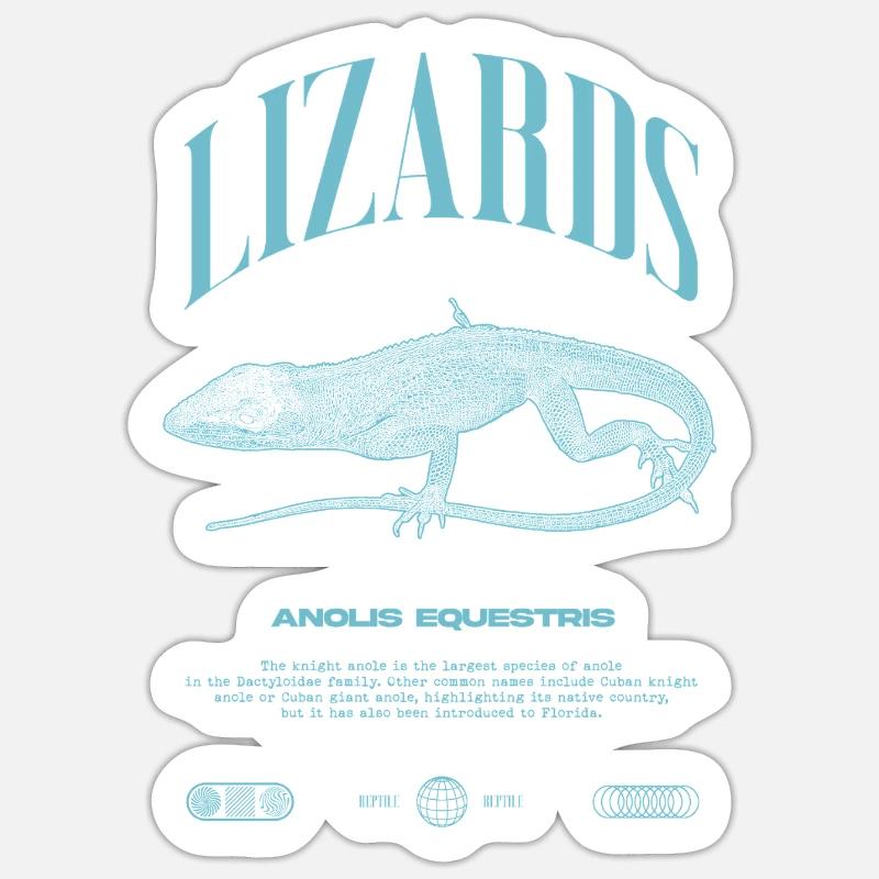 Cuban Knight Anole Reptile Keeper Lizard - Sticker size S (10 x 10 cm) - white matte