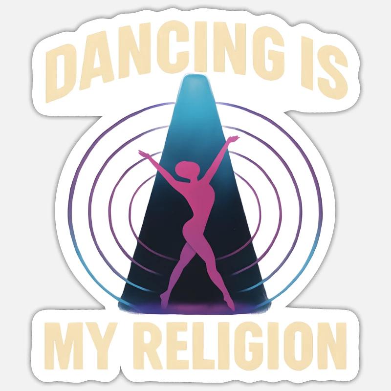 Dancing Is My Religion – Techno Rave - Sticker Größe S (10 x 10 cm) - Mattweiß