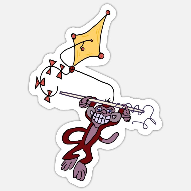 Adventure Monkey Sticker size S (10 x 10 cm)