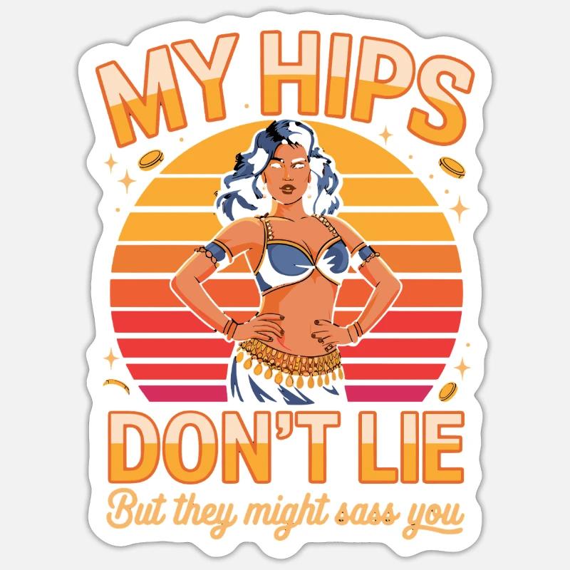 Neon Sunset Hip Dance - Sticker size S (10 x 10 cm) - white matte