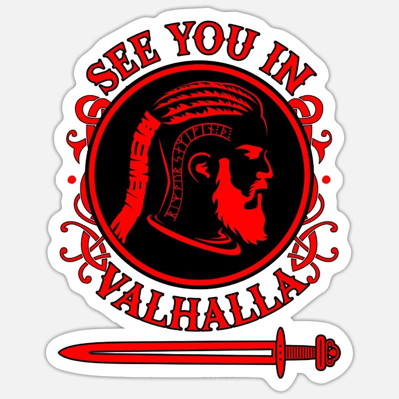 Rendez-vous au Valhalla Warrior Sticker taille S (10 x 10 cm)