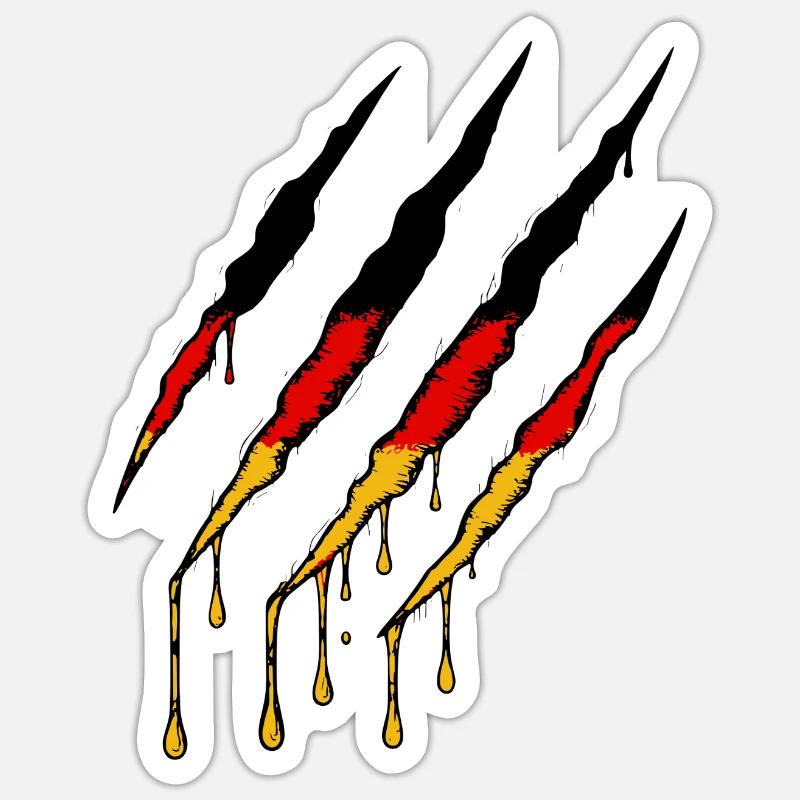 Patriotic Germany Scratch Marks - Sticker size S (10 x 10 cm) - white matte