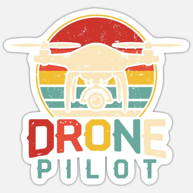 Drone - Sticker size S (10 x 10 cm) - white matte