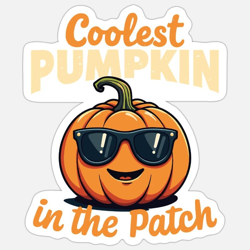Der coolste Kürbis im Patch - Sticker Größe S (10 x 10 cm) - Mattweiß