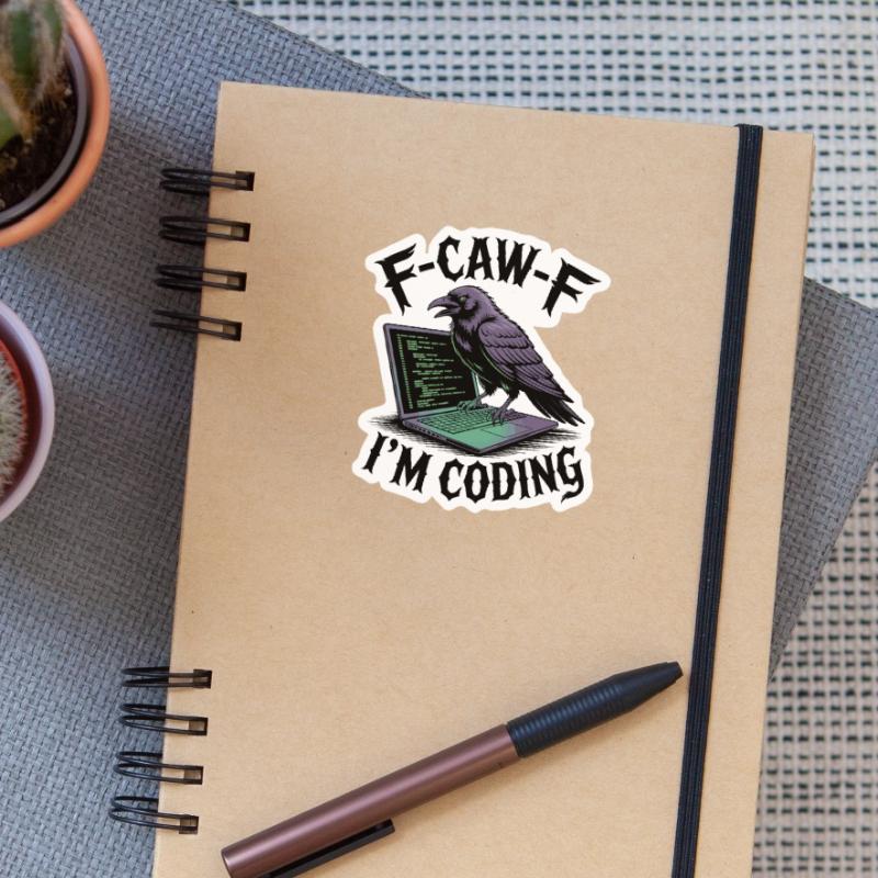 RabenCoder : Code Raven sur l’ordinateur portable Sticker taille S (10 x 10 cm)