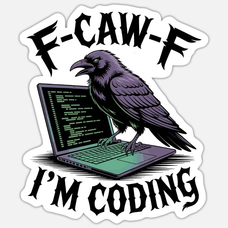 RabenCoder : Code Raven sur l’ordinateur portable Sticker taille S (10 x 10 cm)