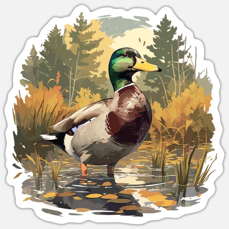 Ducks Duck - Sticker size S (10 x 10 cm) - white matte