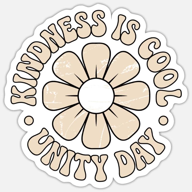 Kindness Unity Flowers Postive Message - Sticker size S (10 x 10 cm) - white matte