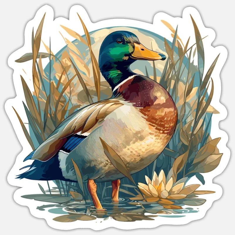 Canards Canard - Sticker taille S (10 x 10 cm) - blanc mat
