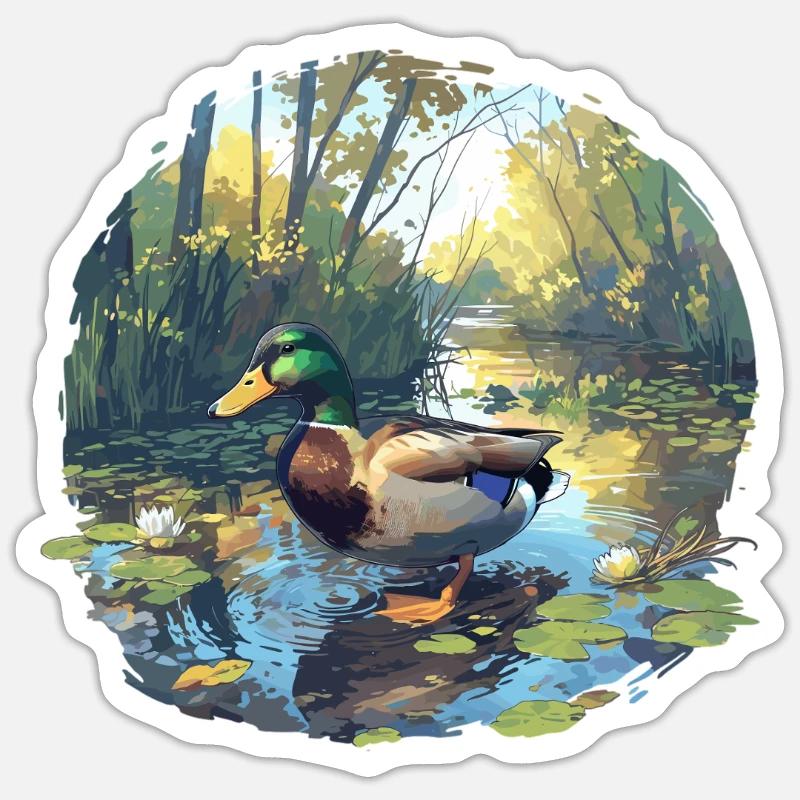 Ducks Duck - Sticker size S (10 x 10 cm) - white matte