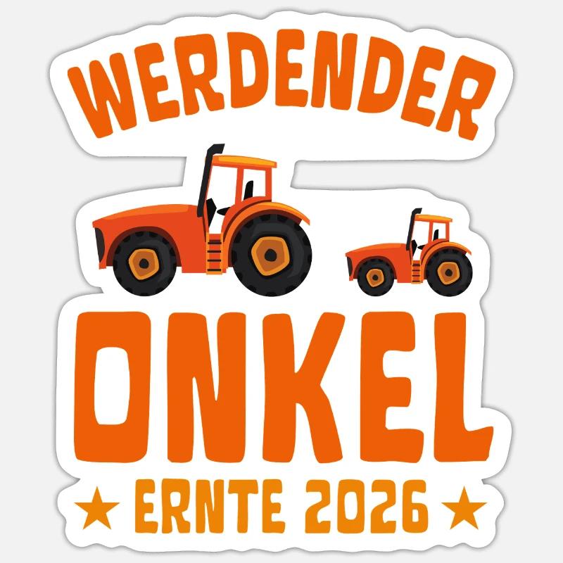Werdender ONKEL Ernte 2026 Traktor Sticker Größe S (10 x 10 cm)