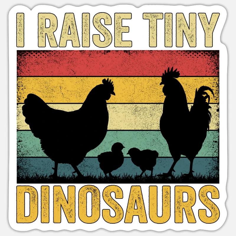 I Raise Tiny Dinosaurs - Sticker Größe S (10 x 10 cm) - Mattweiß